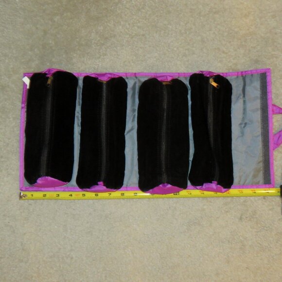 Joy Mangano JM New York Roll Up Makeup Beauty Jewelry Organizer - Purple - Picture 11 of 15